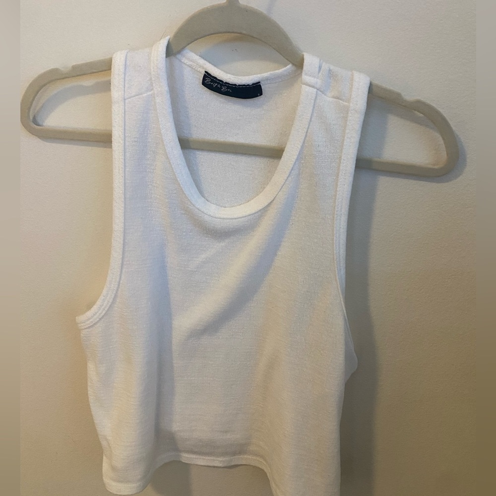 White racer back tank top